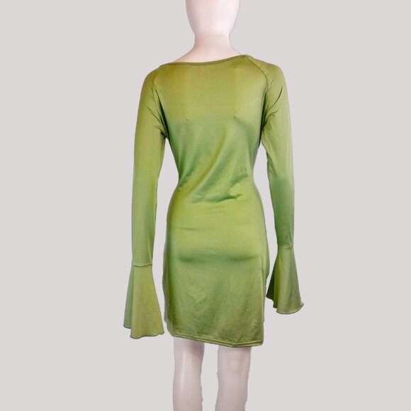 Square Neck Midi Bell Sleeve Dress - Picture 5 of 7